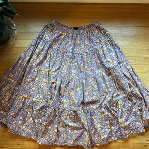 J. Crew Floral Maxi Skirt in Blue/purple and Yellow